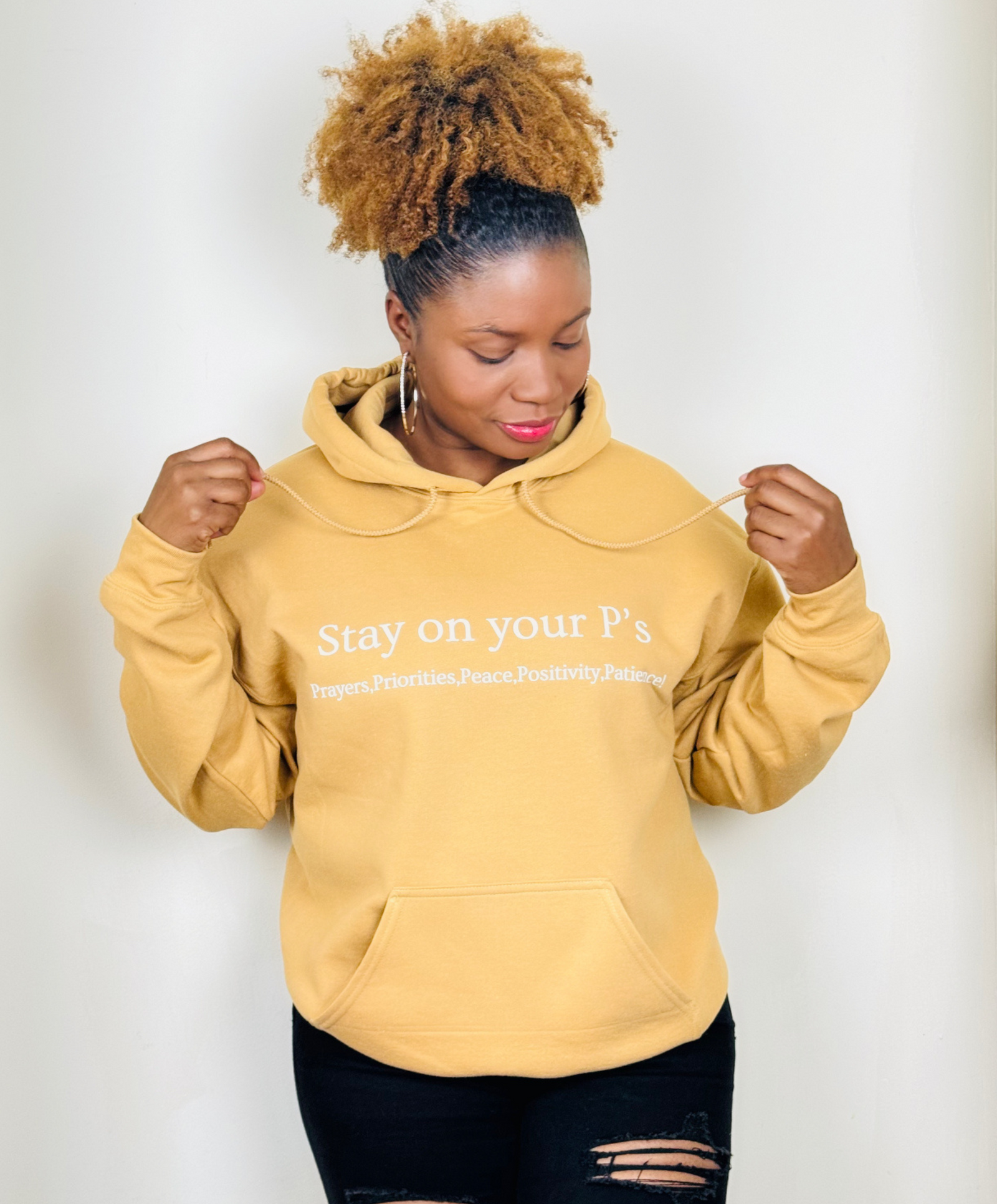 Stay On Your P's Beige Hoodie