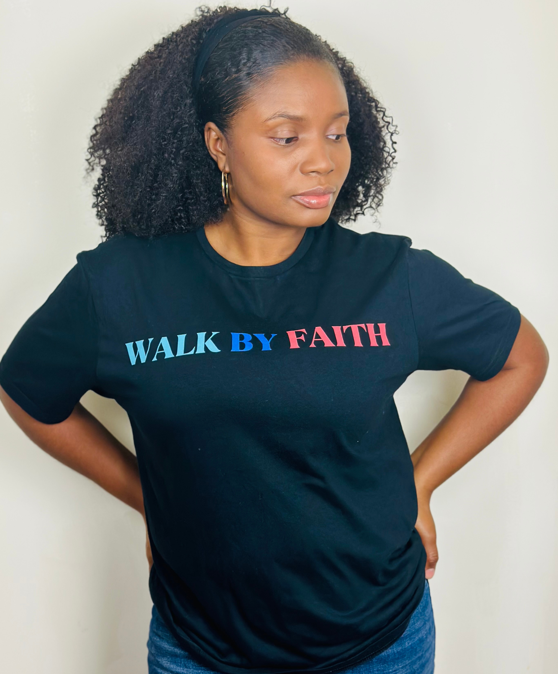 Walk By Faith Black T-shirt