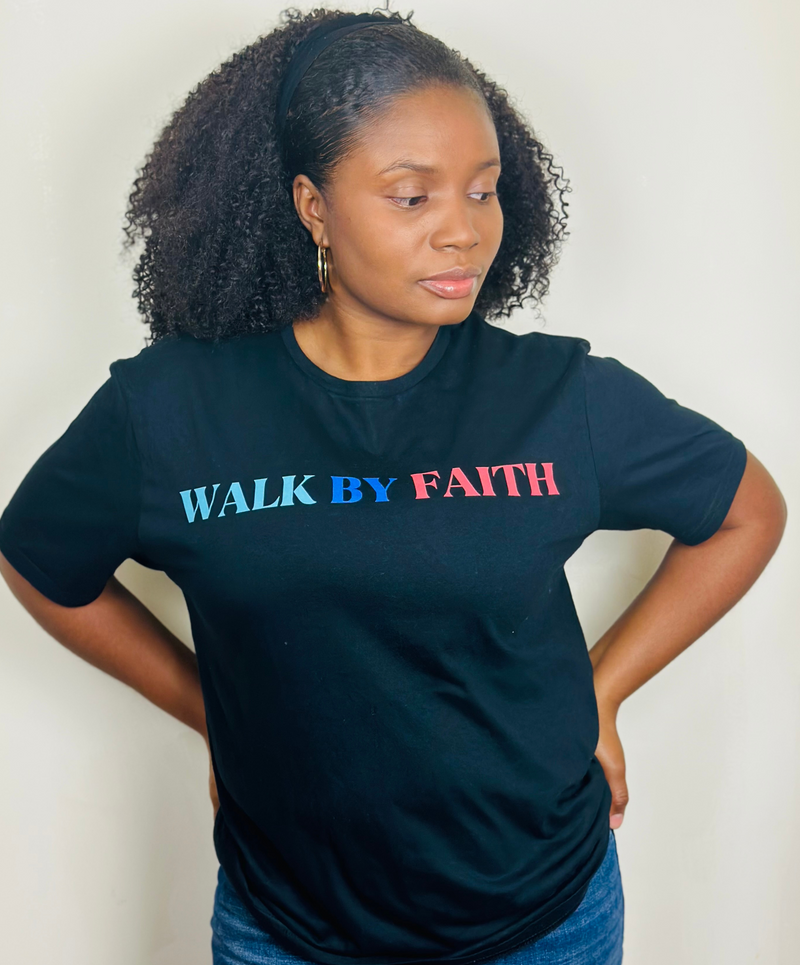 Walk By Faith Black T-shirt
