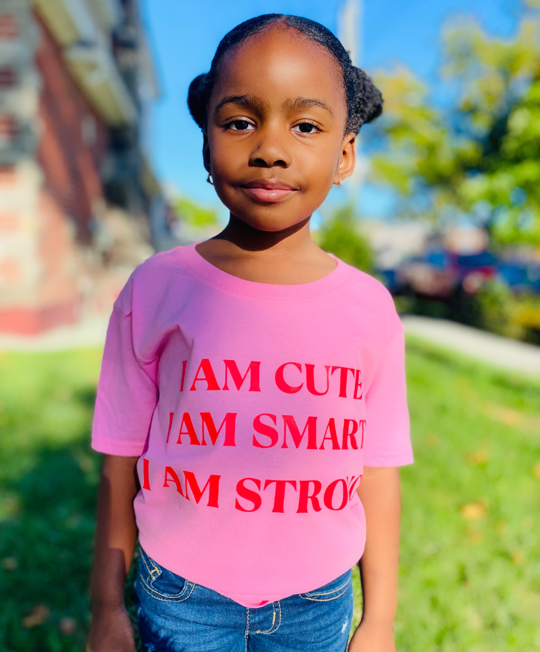 Copy of I AM CUTE pink tee