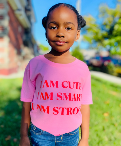 Copy of I AM CUTE pink tee