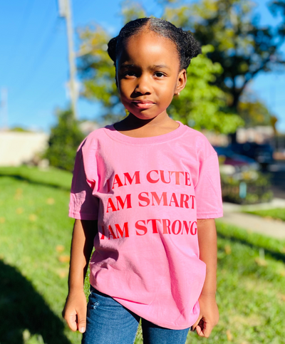 Copy of I AM CUTE pink tee