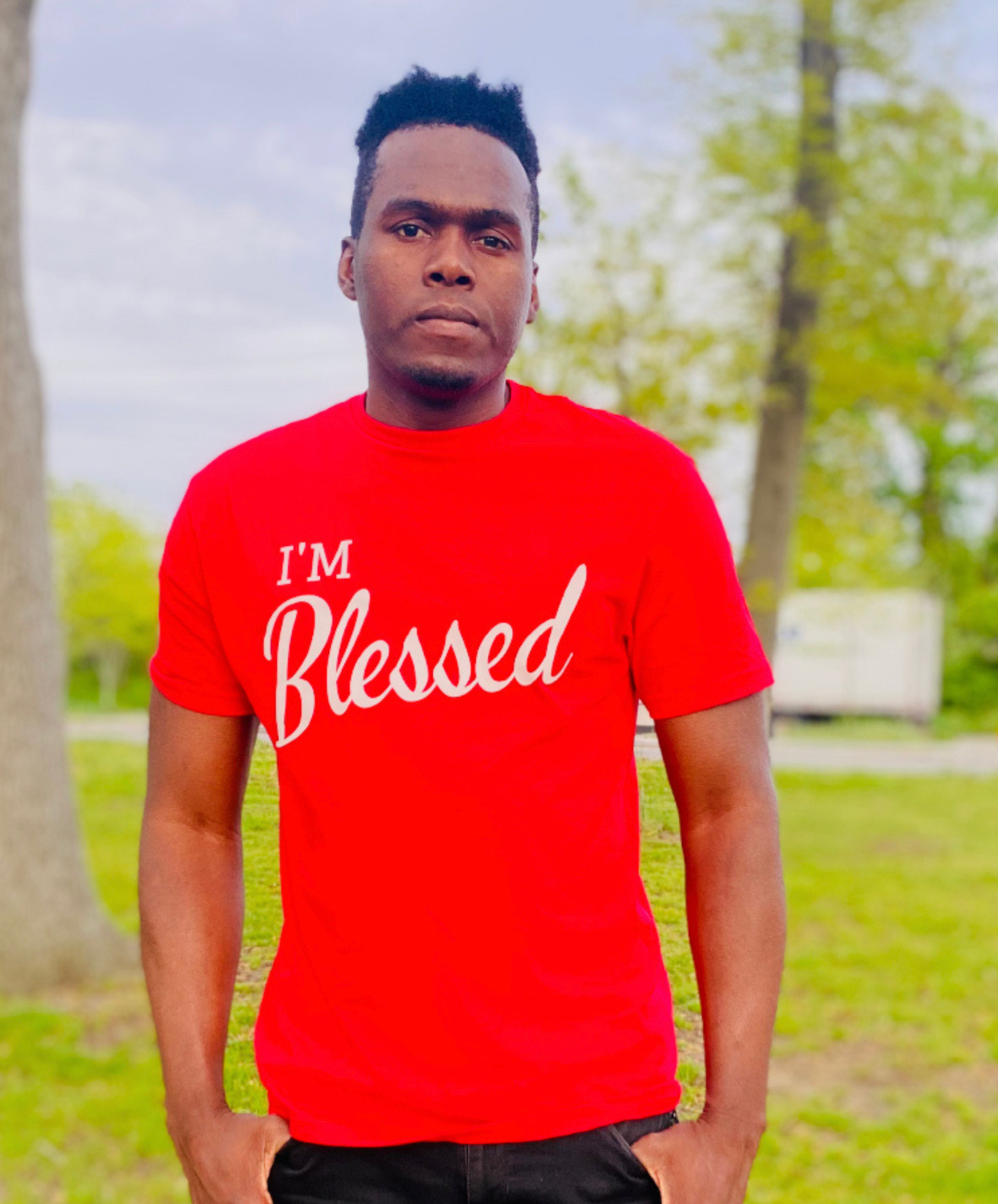 I'm Blessed red T-shirt.