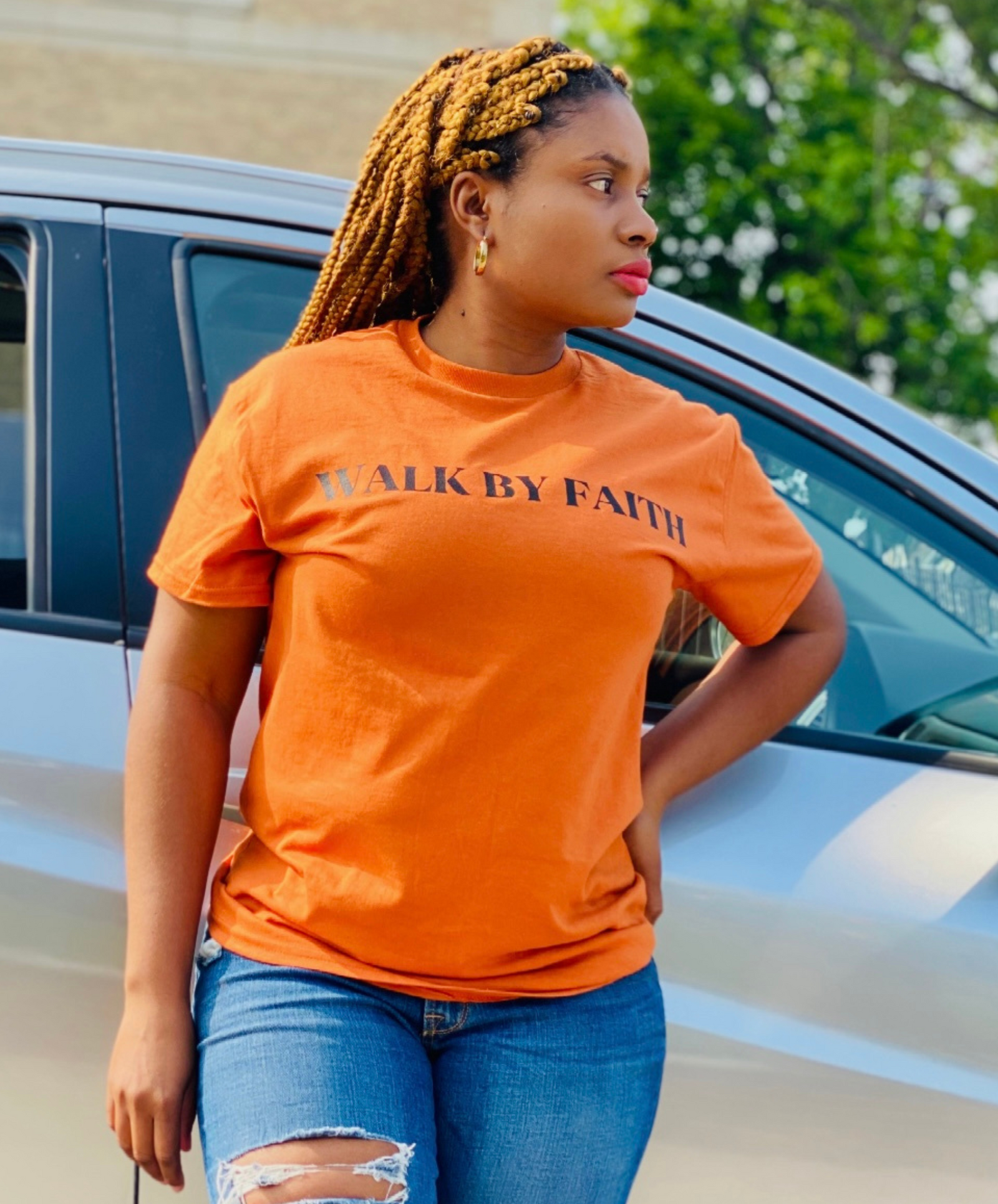 Walk By Faith Orange T-shirt