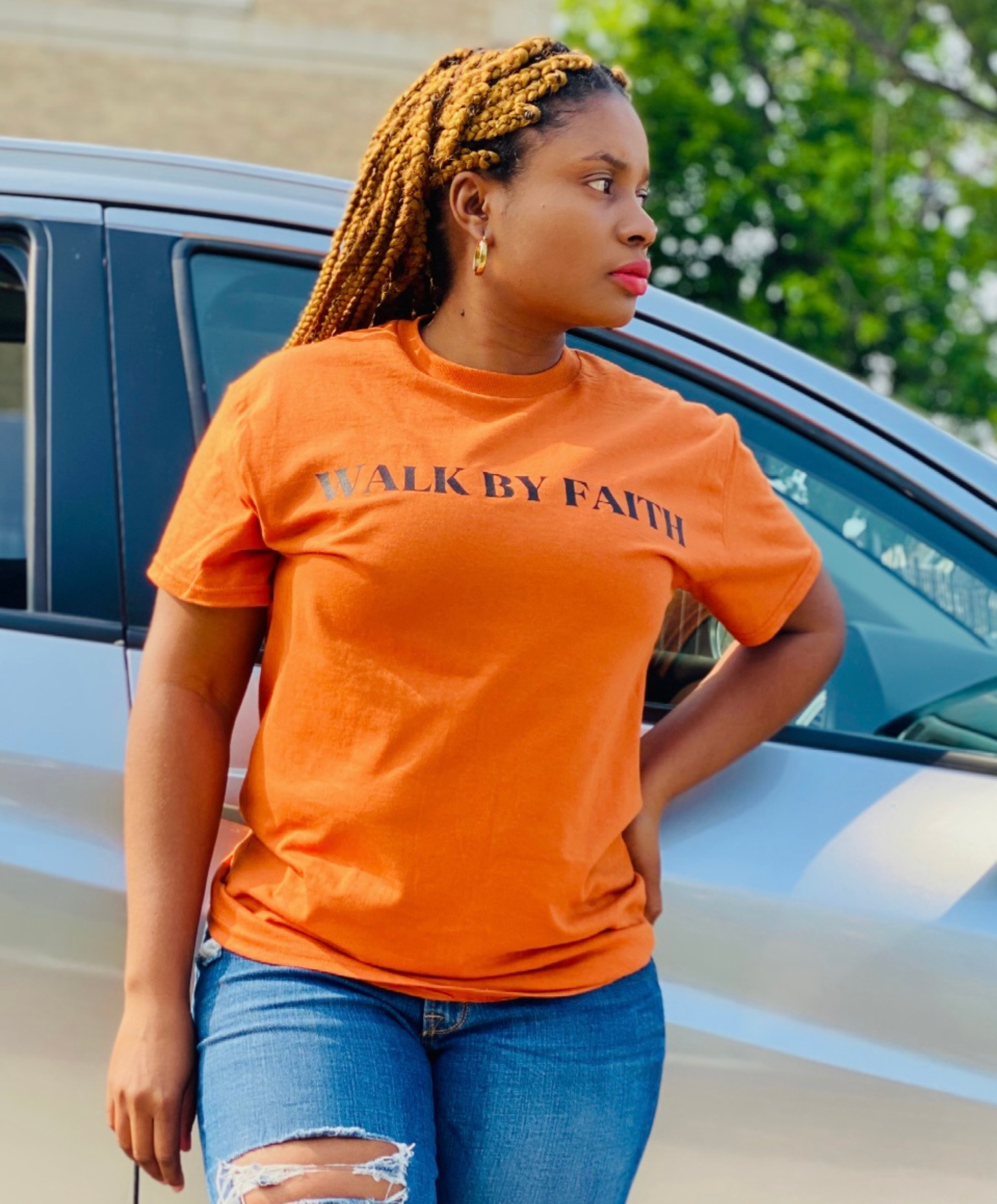 Walk By Faith Orange T-shirt