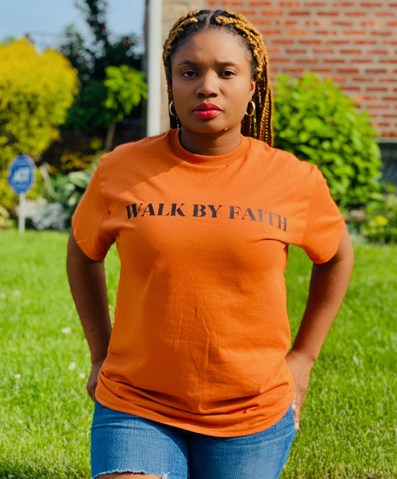 Walk By Faith Orange T-shirt