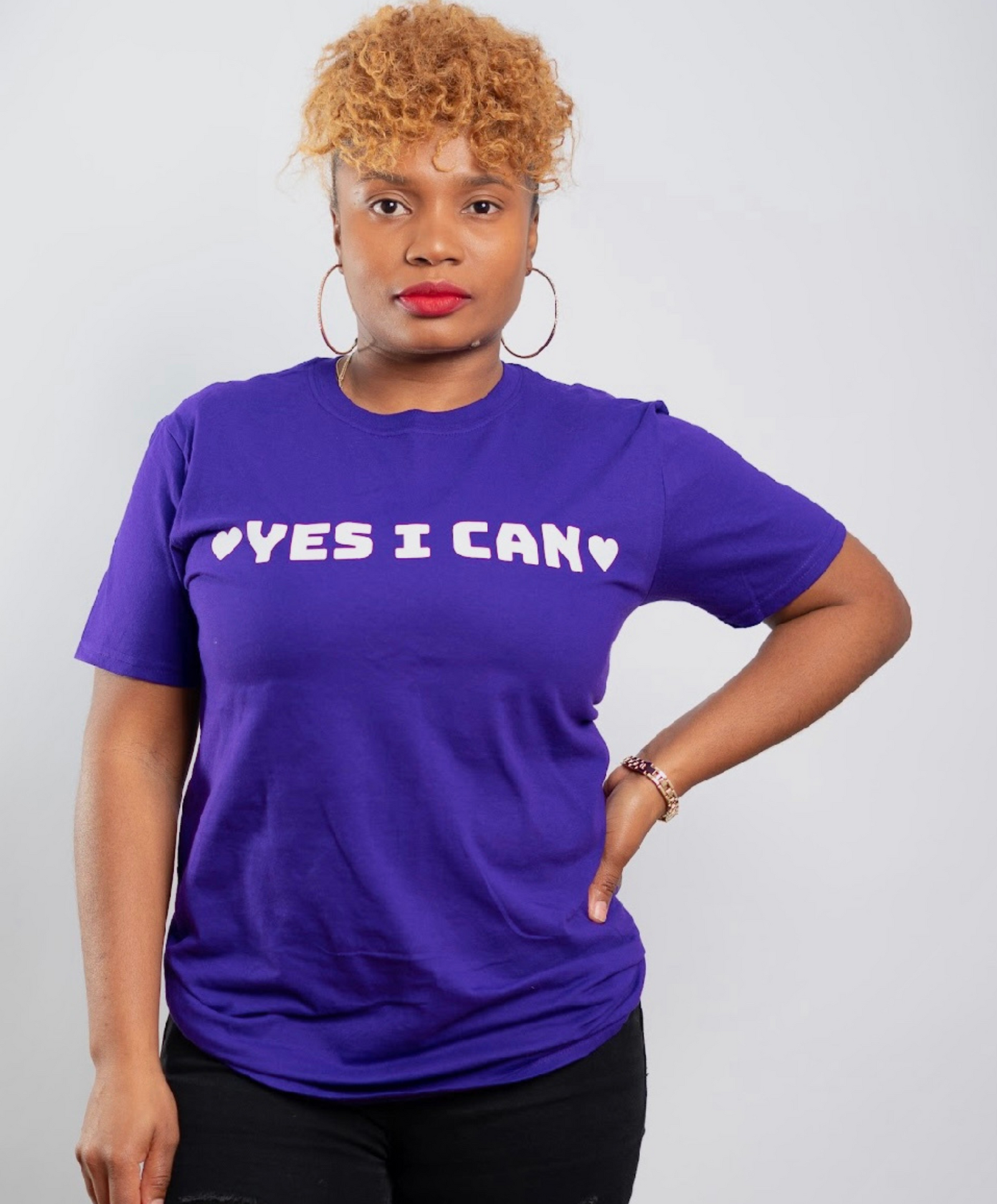 Yes I Can Purple T-shirt