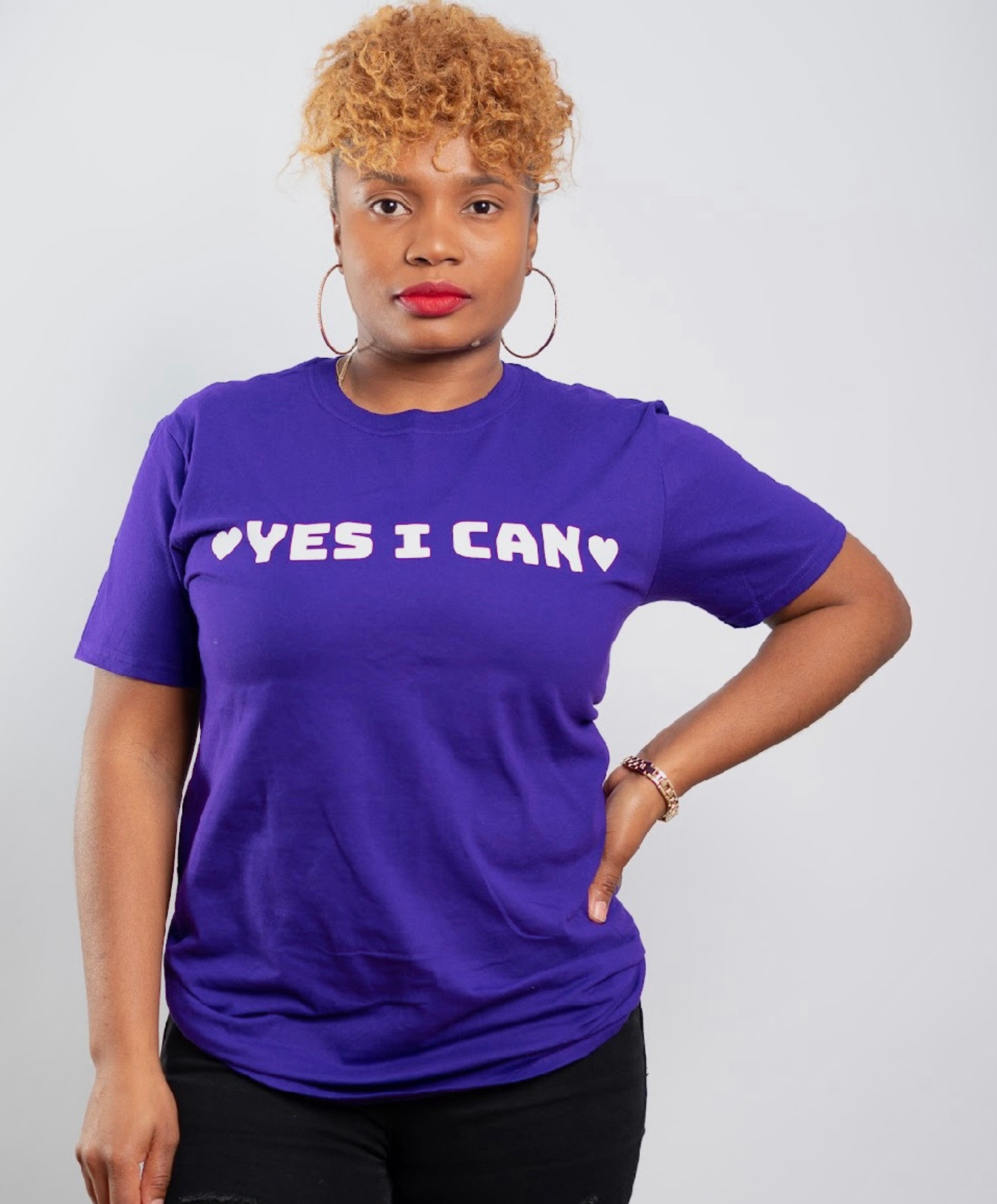 Yes I Can Purple T-shirt