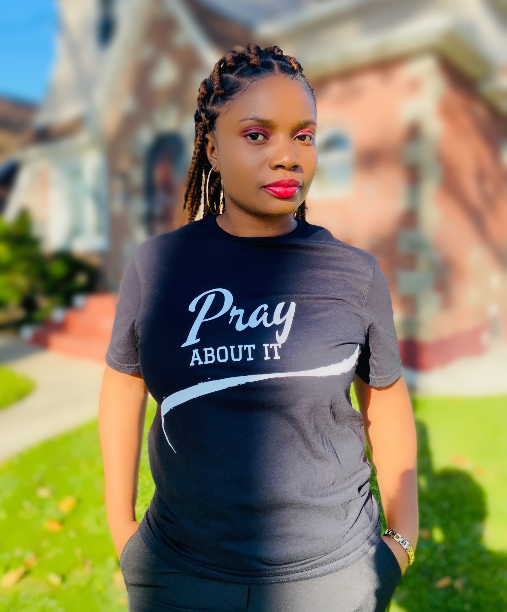 Pray About It Black Tee