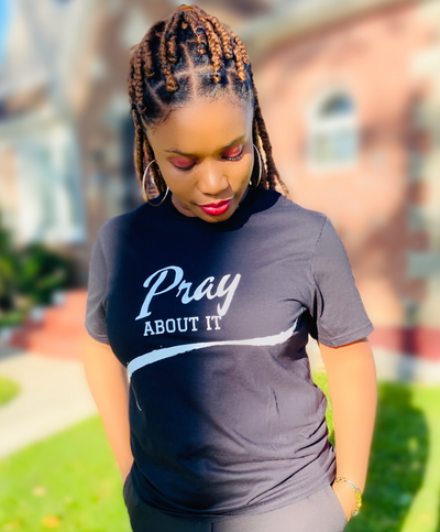 Pray About It Black Tee